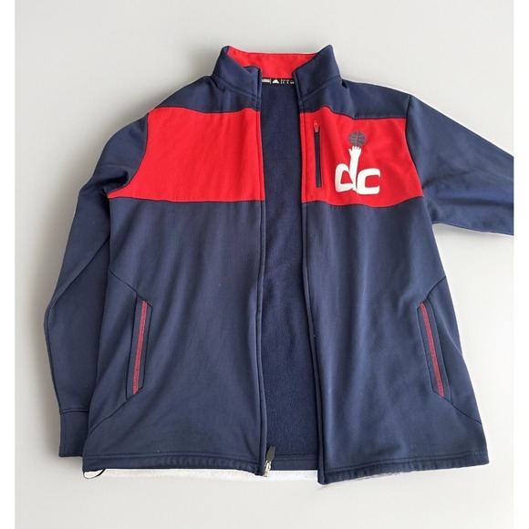 Washington Wizards Jacket Mens Large Blue Red NBA Basketball ClimaWarm Adidas - Picture 6 of 16